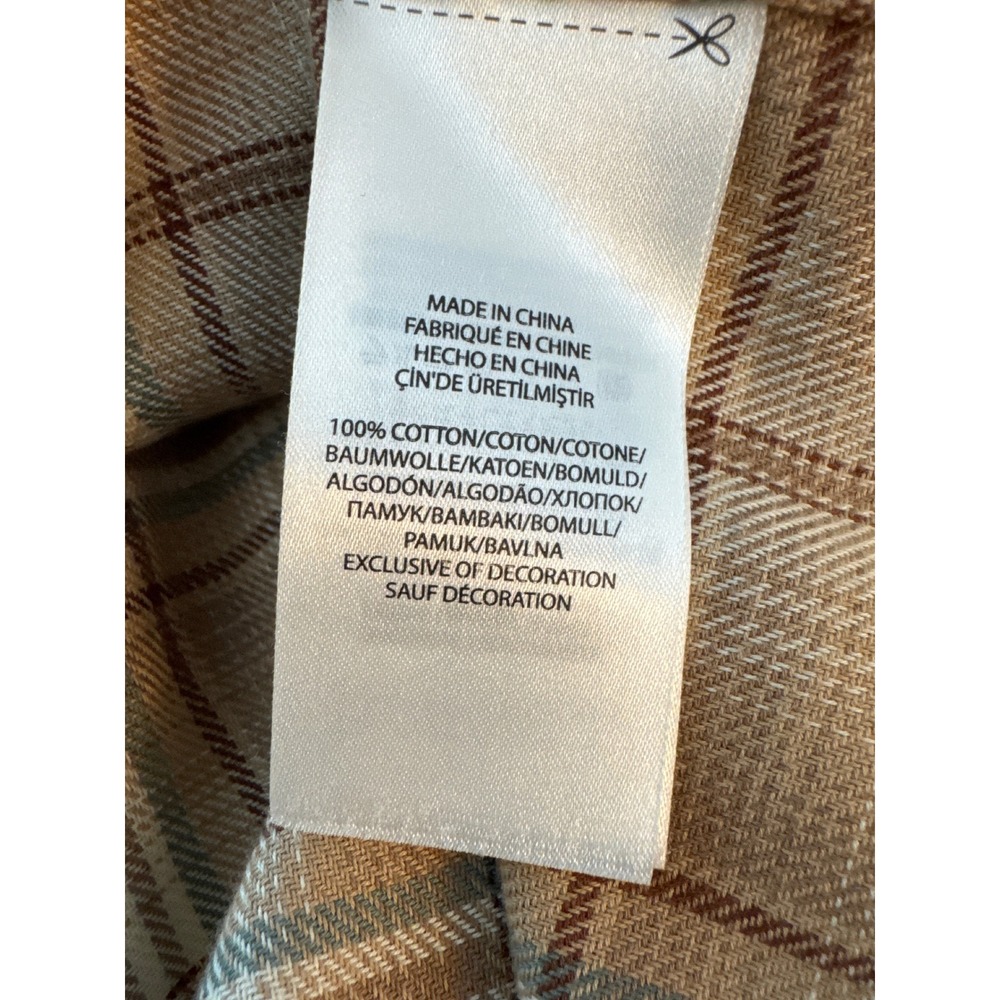 Ralph Lauren Mens Large Tan Brown Plaid Cotton Button Down Shirt Pony Logo - Picture 10 of 16
